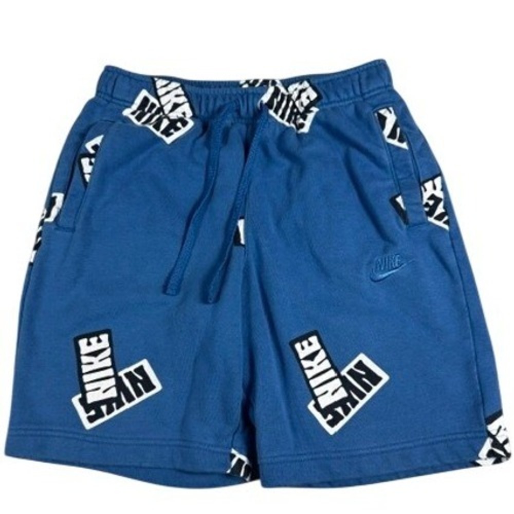 Nike Sportswear Shorts Mens S Blue French Terry All Over Print Sport Essentials